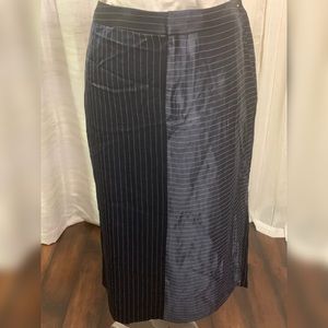 Striped midi pencil skirt